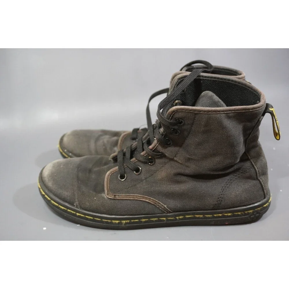 Doc Dr. Martens Shoreditch Black Canvas Boots Women's Size US 8 UK 6 EU 39
